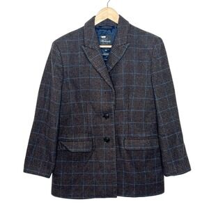 Madewell The Bedford Oversized Blazer Houndstooth Plaid Womens 4 Wool Academia